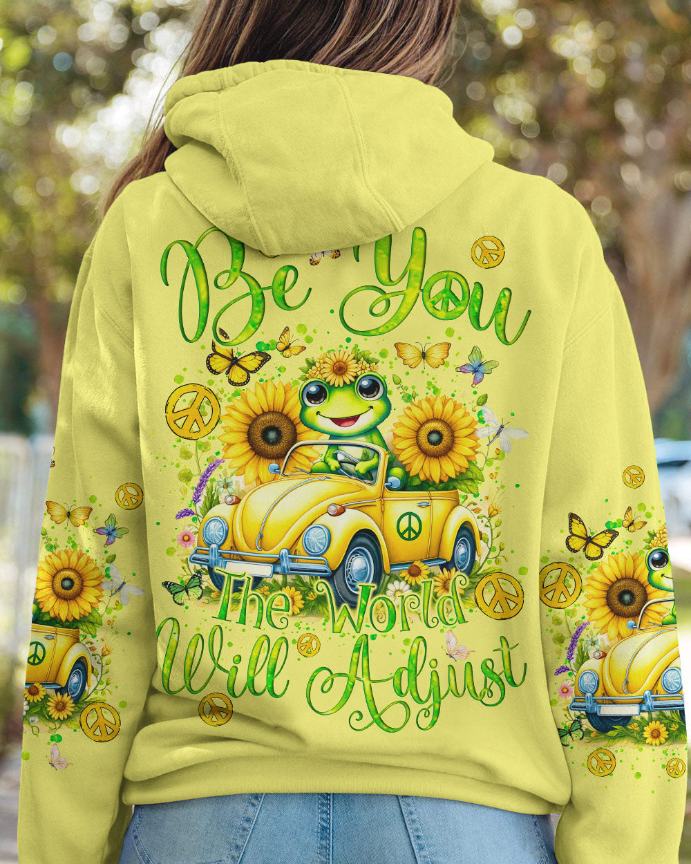 BE YOU THE WORLD WILL ADJUST FROG ALL OVER PRINT - TYQY1005245