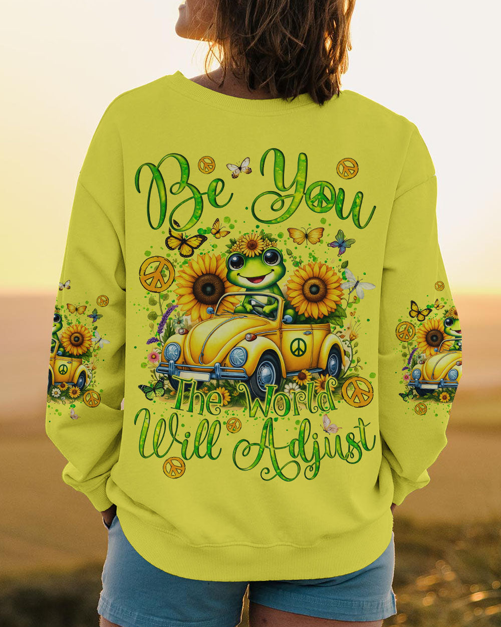 BE YOU THE WORLD WILL ADJUST FROG ALL OVER PRINT - TYQY1005245