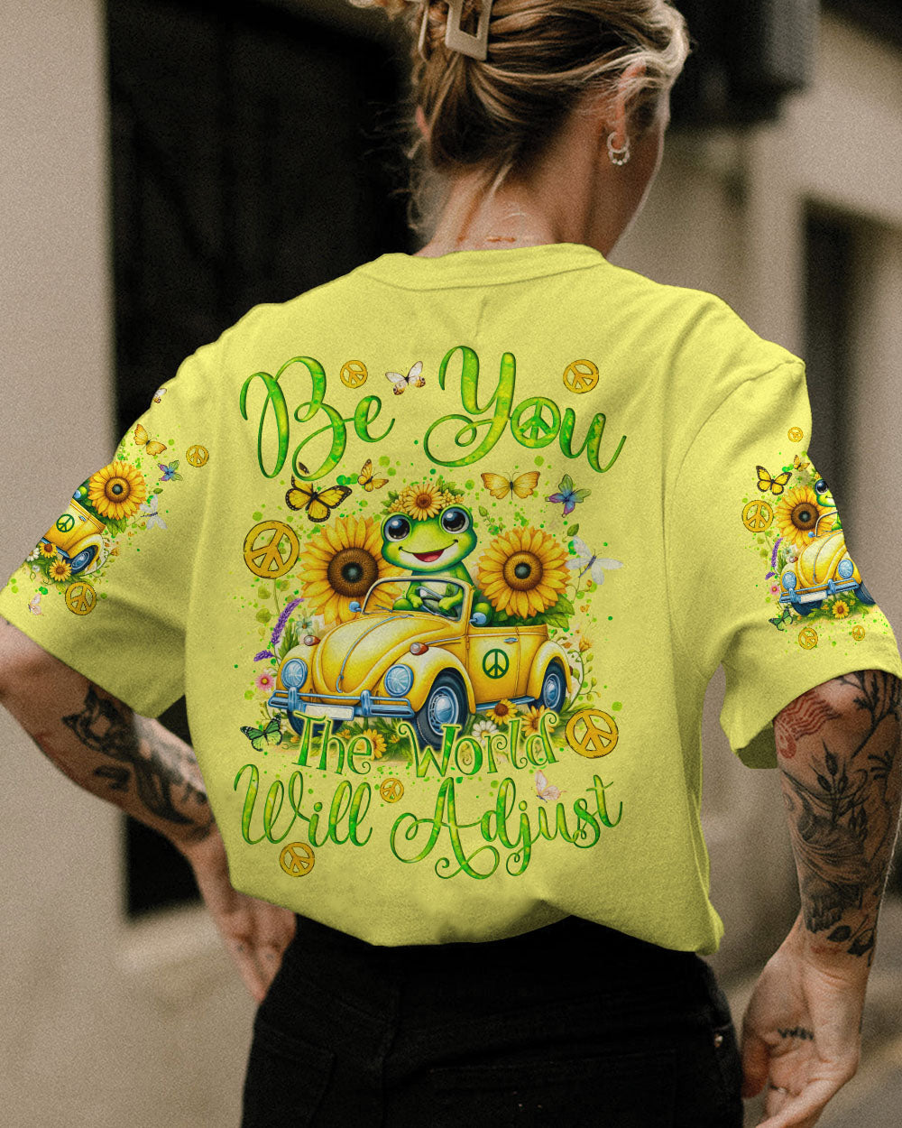 BE YOU THE WORLD WILL ADJUST FROG ALL OVER PRINT - TYQY1005245