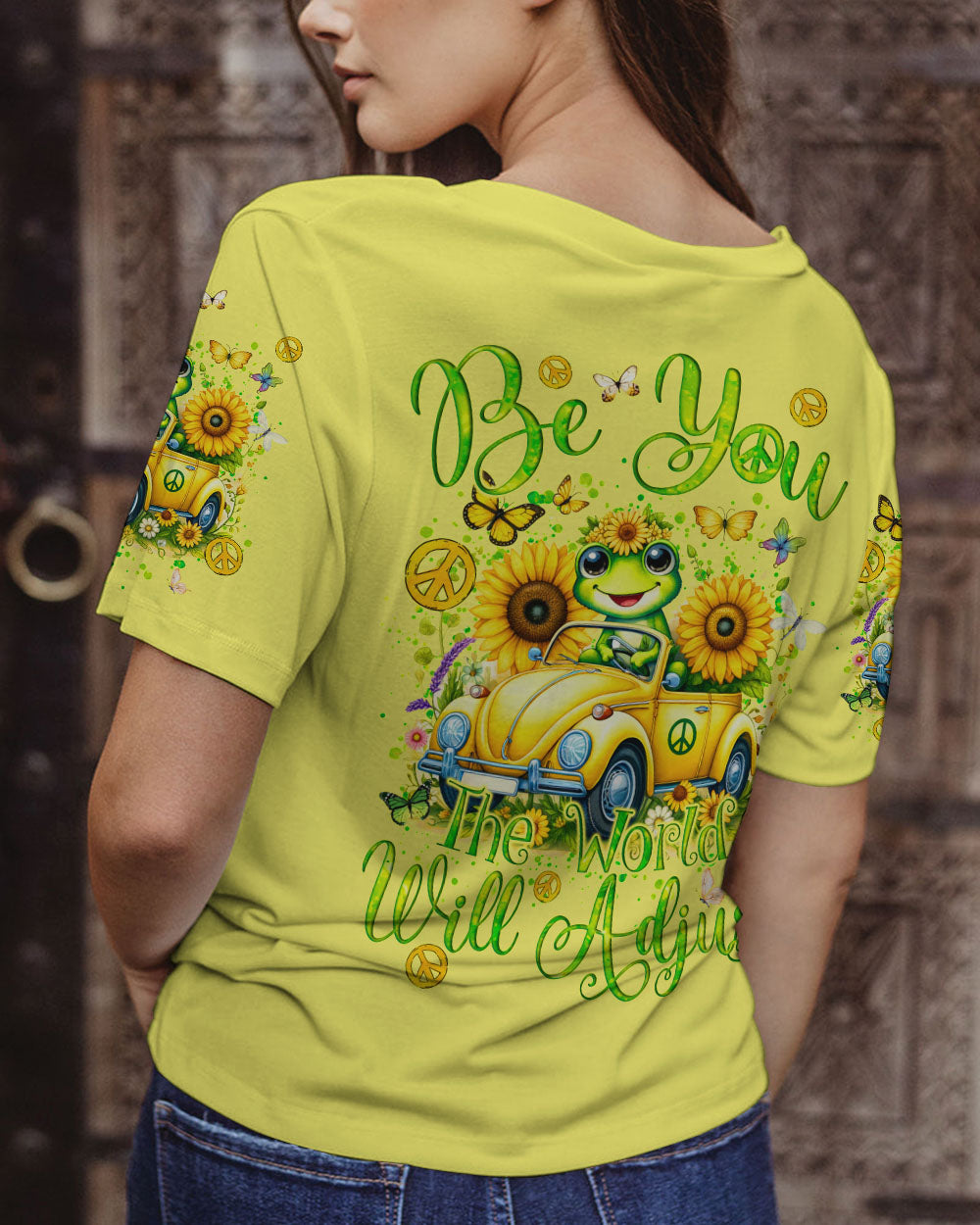 BE YOU THE WORLD WILL ADJUST FROG ALL OVER PRINT - TYQY1005245