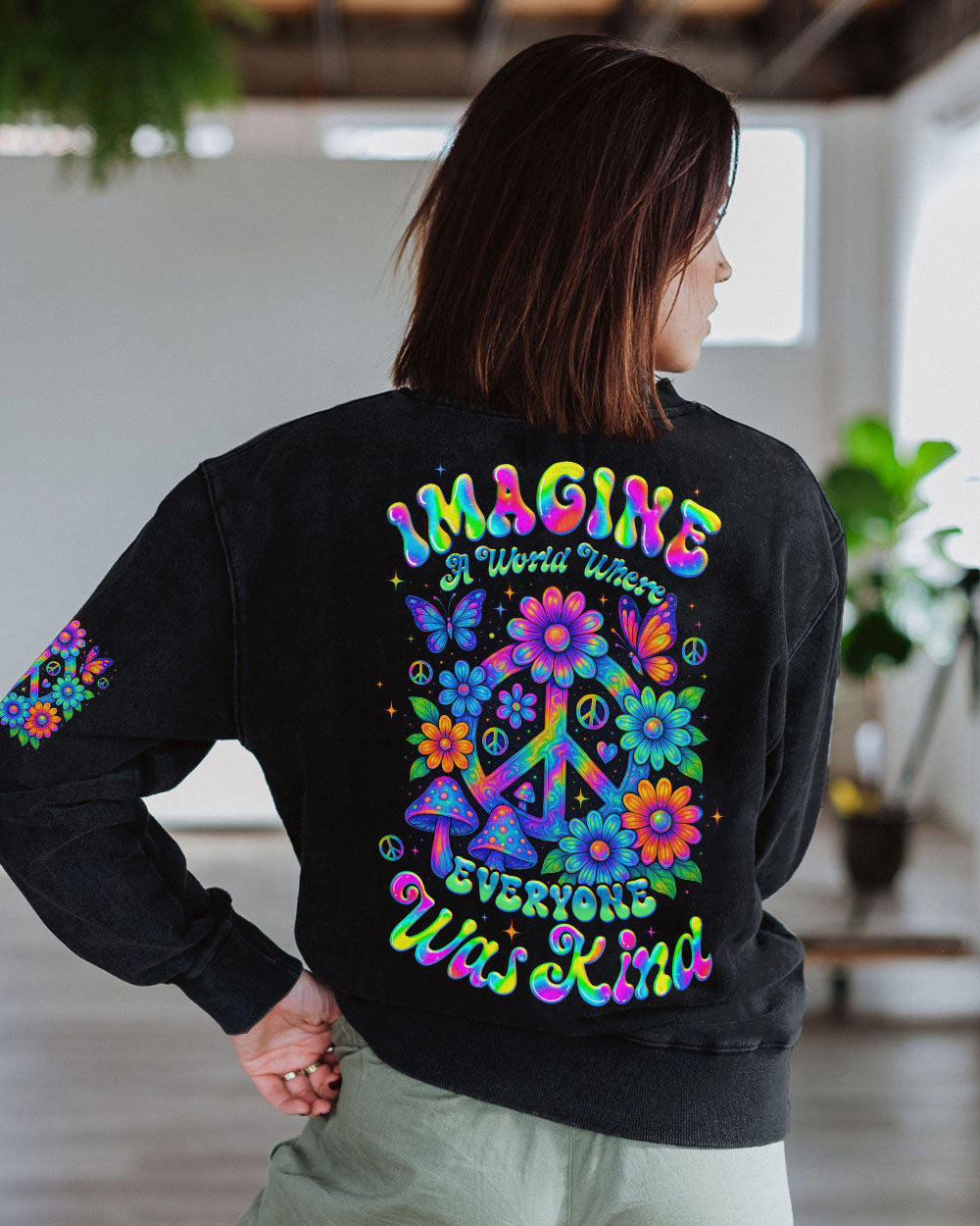 IMAGINE A WORLD WHERE EVERYONE WAS KIND ALL OVER PRINT - TYQY1006254