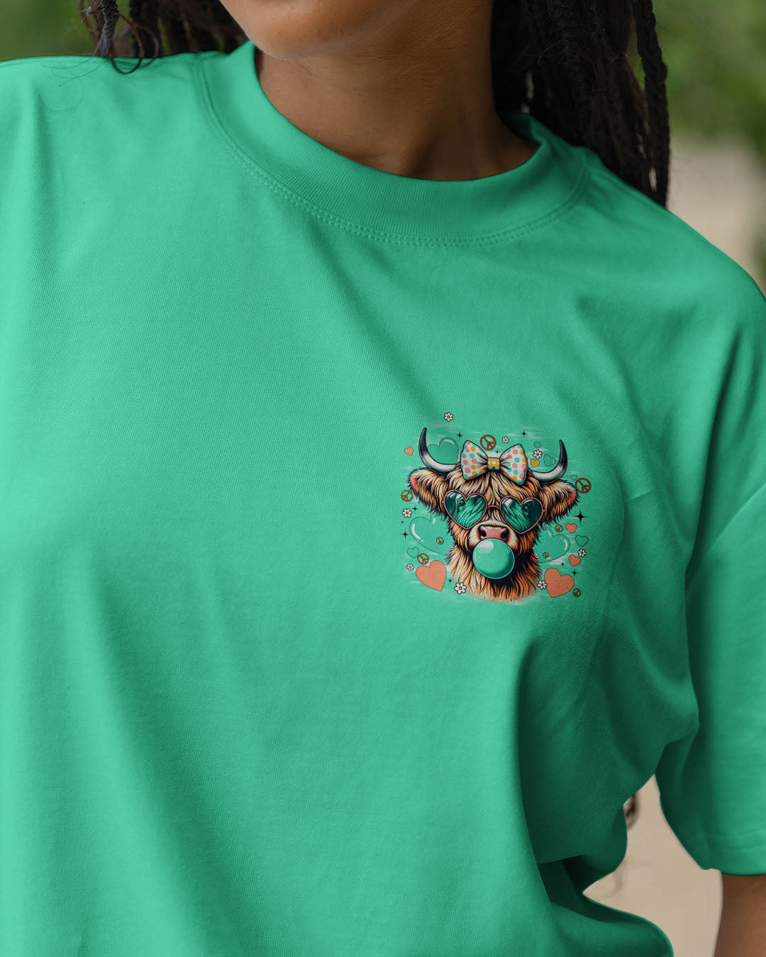 JUST A LITTLE MOODY COW HIPPIE ALL OVER PRINT - TYQY1007251