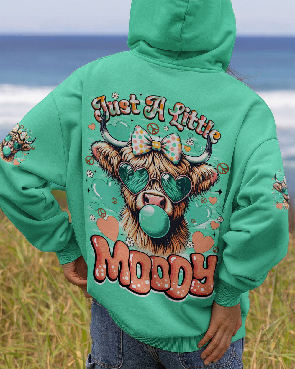 JUST A LITTLE MOODY COW HIPPIE ALL OVER PRINT - TYQY1007251