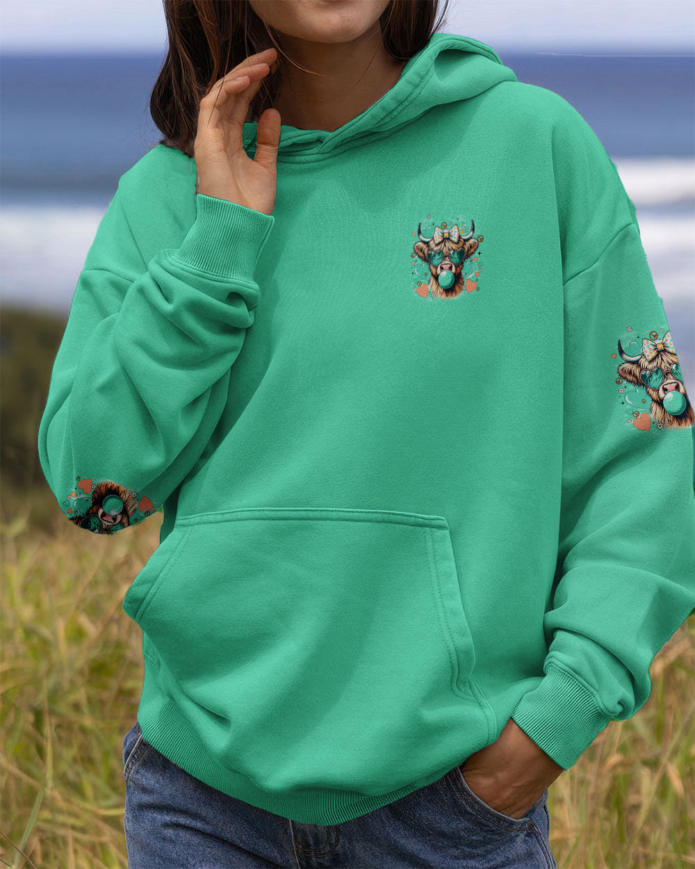 JUST A LITTLE MOODY COW HIPPIE ALL OVER PRINT - TYQY1007251