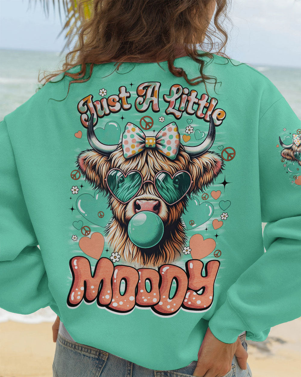 JUST A LITTLE MOODY COW HIPPIE ALL OVER PRINT - TYQY1007251