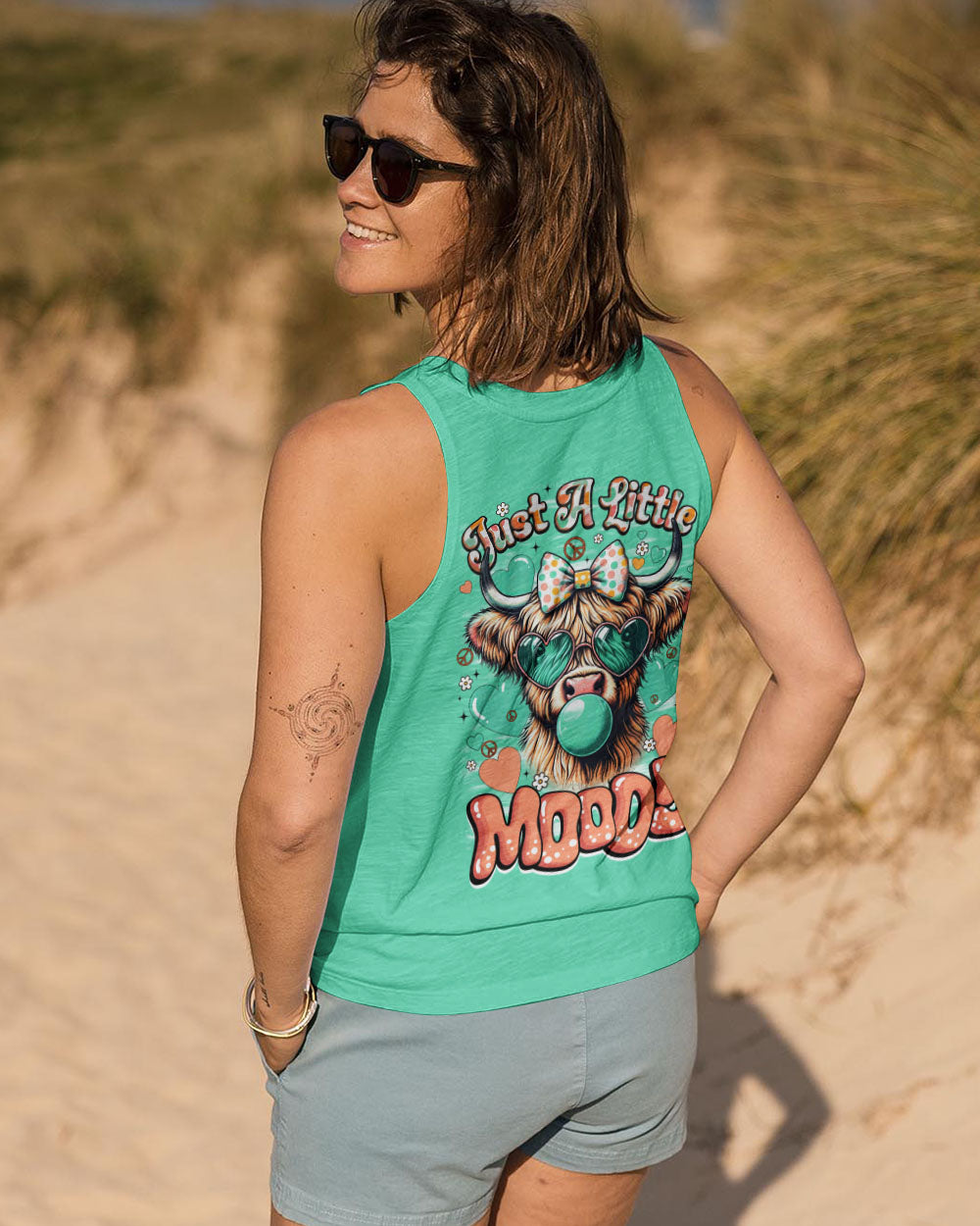 JUST A LITTLE MOODY COW HIPPIE ALL OVER PRINT - TYQY1007251