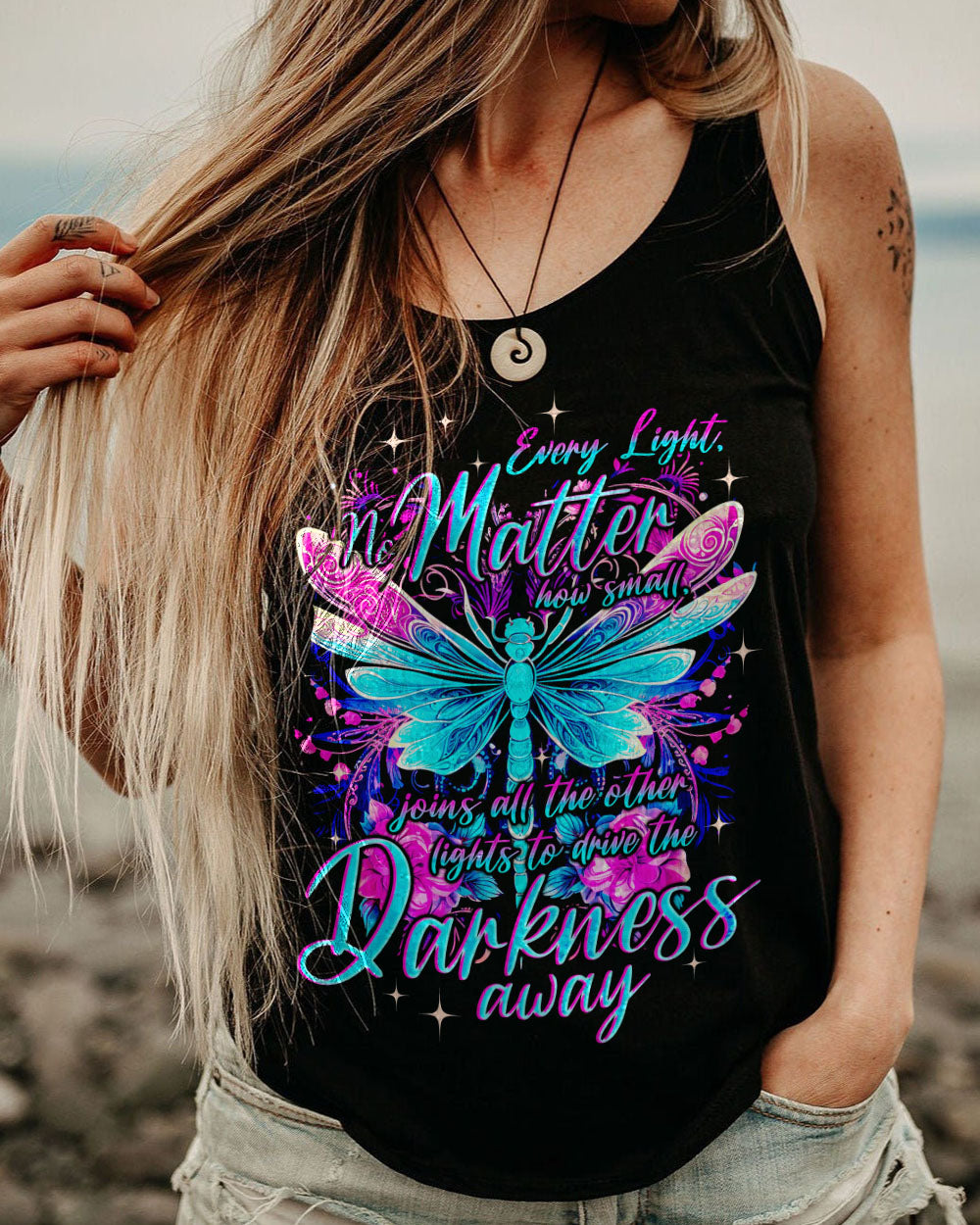 LIGHT TO DRIVE THE DARKNESS AWAY DRAGONFLY ALL OVER PRINT - TYQY1010231