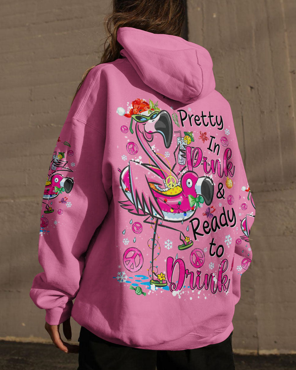 PRETTY IN PINK FLAMINGO CHRISTMAS ALL OVER PRINT - TYQY1010241
