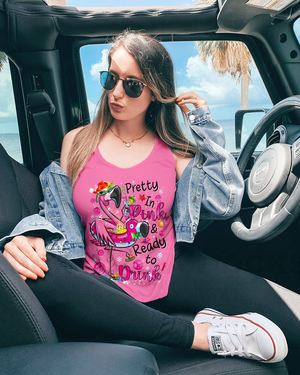 PRETTY IN PINK FLAMINGO CHRISTMAS ALL OVER PRINT - TYQY1010241