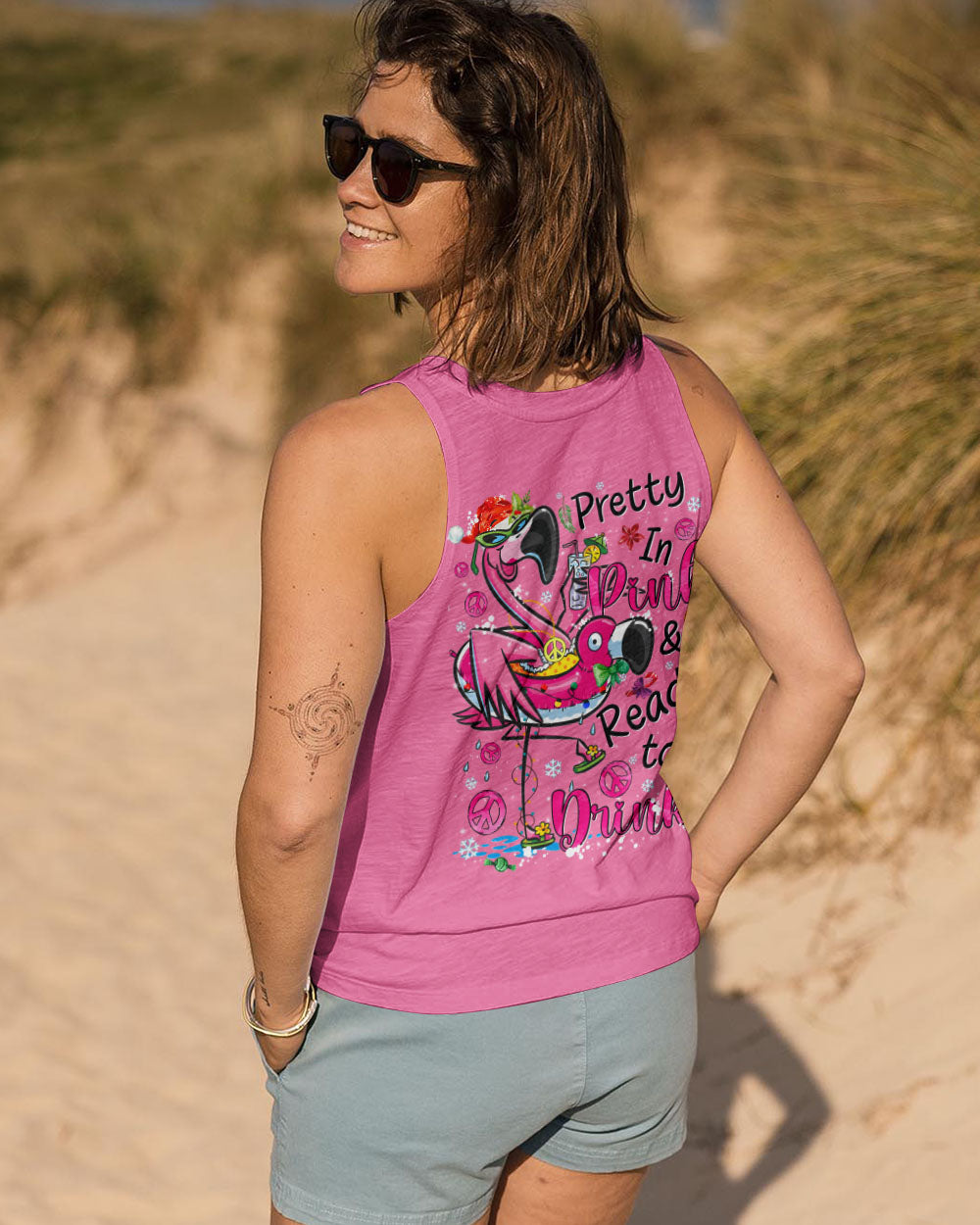 PRETTY IN PINK FLAMINGO CHRISTMAS ALL OVER PRINT - TYQY1010241