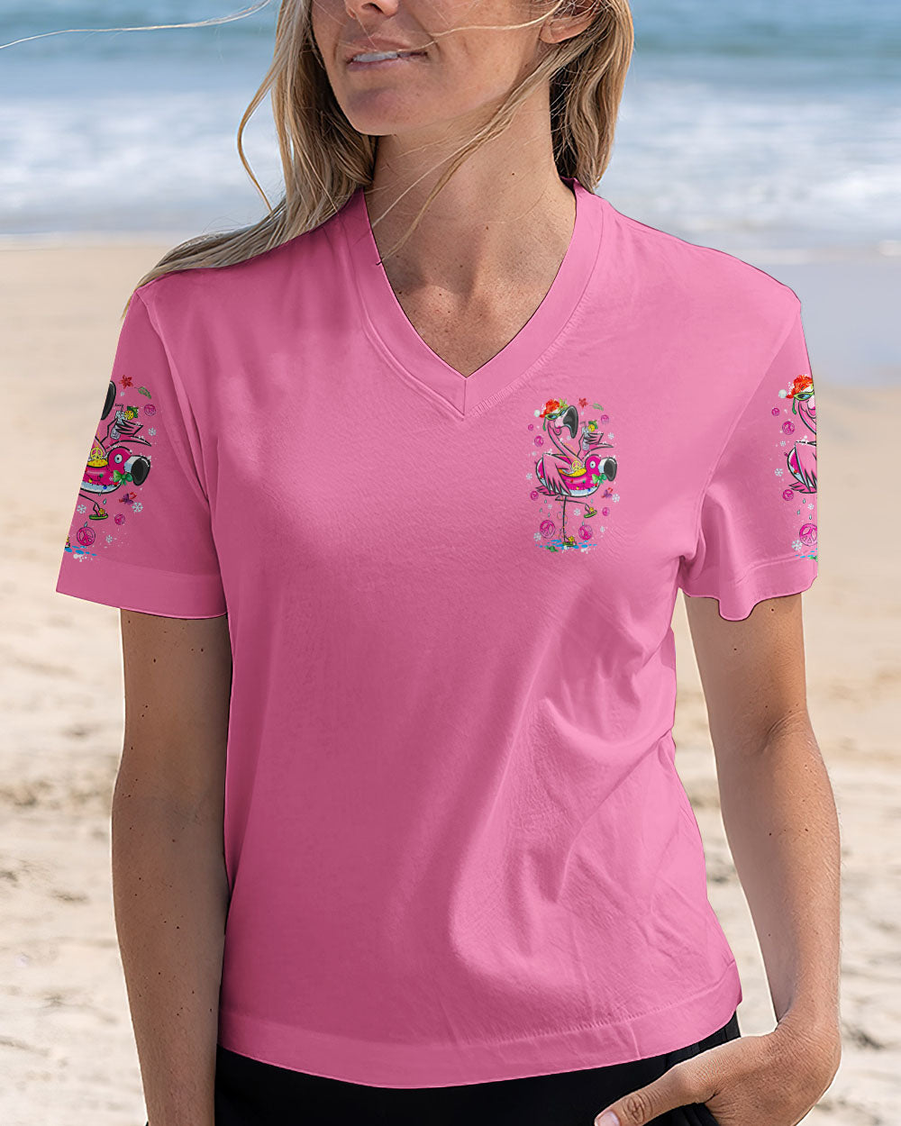 PRETTY IN PINK FLAMINGO CHRISTMAS ALL OVER PRINT - TYQY1010241
