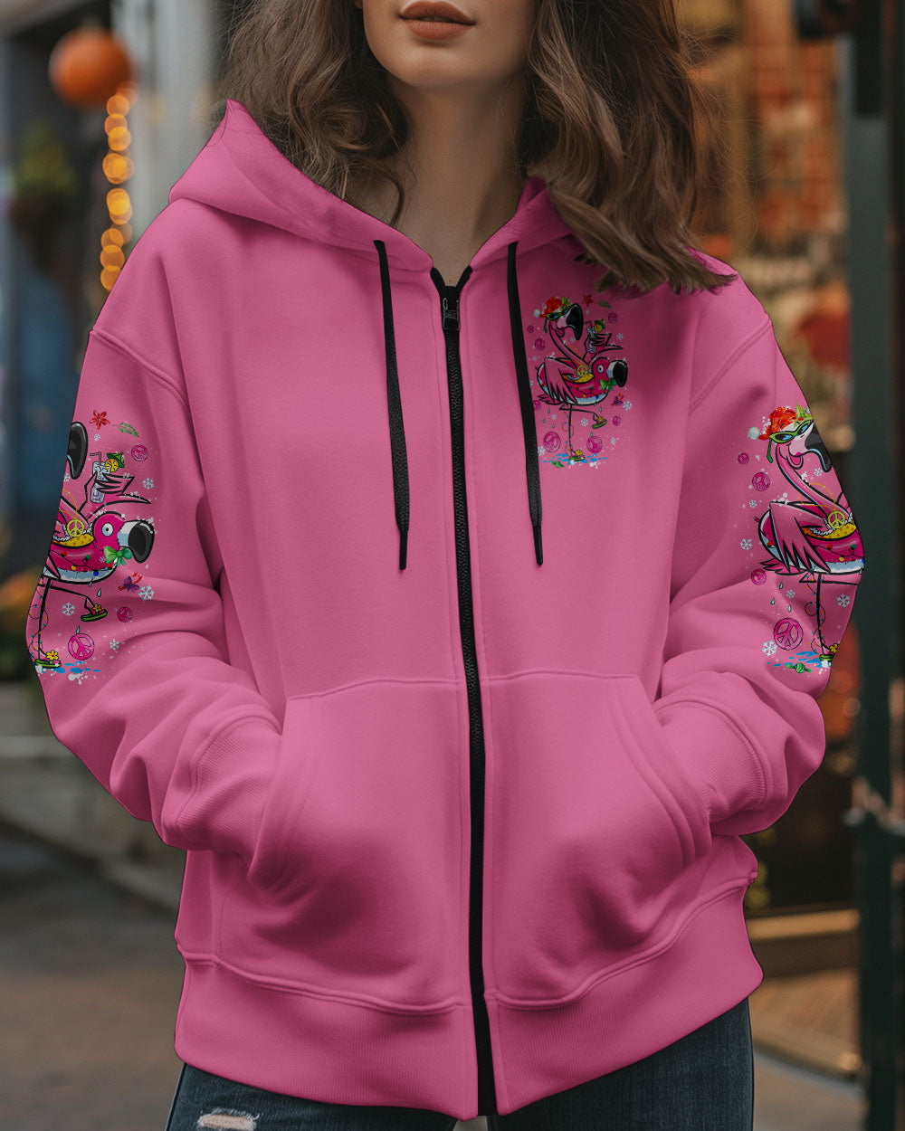 PRETTY IN PINK FLAMINGO CHRISTMAS ALL OVER PRINT - TYQY1010241