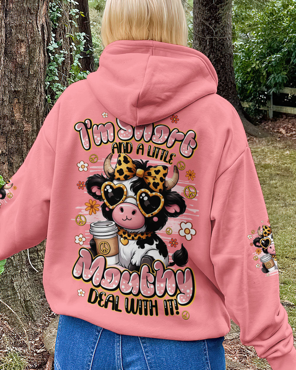 I'M SHORT AND A LITTLE MOUTHY COW HIPPIE ALL OVER PRINT - TYQY1107254