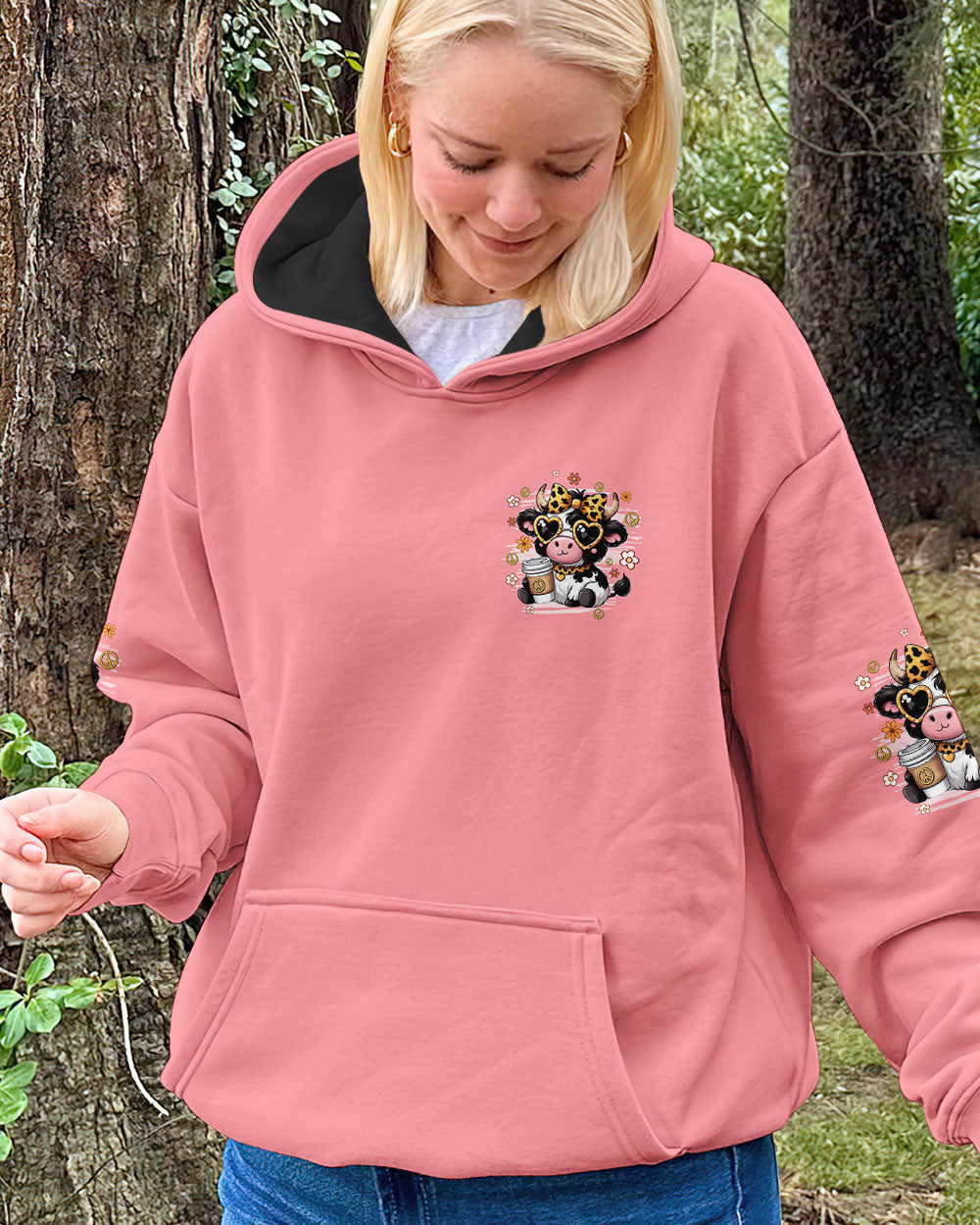 I'M SHORT AND A LITTLE MOUTHY COW HIPPIE ALL OVER PRINT - TYQY1107254