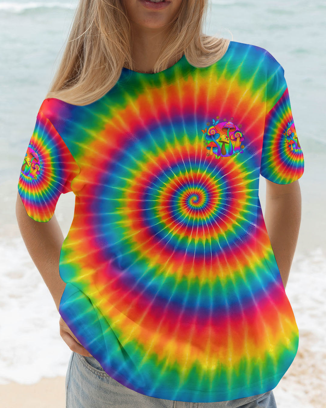EAT MUSHROOMS SEE THE UNIVERSE TIE DYE ALL OVER PRINT - TYQY1111251