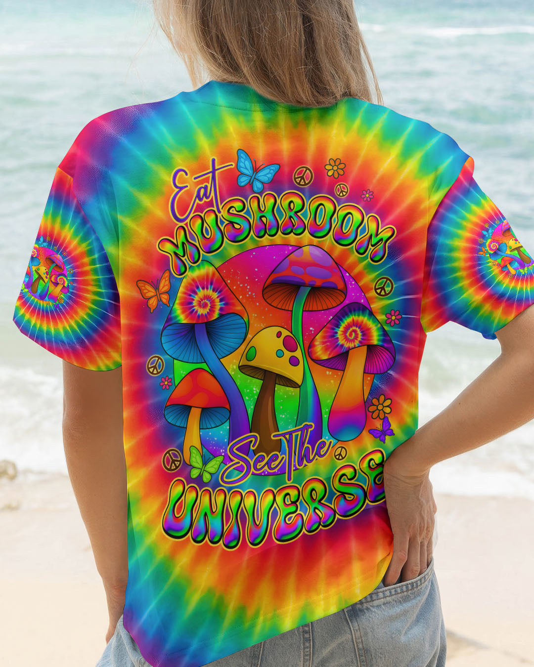 EAT MUSHROOMS SEE THE UNIVERSE TIE DYE ALL OVER PRINT - TYQY1111251
