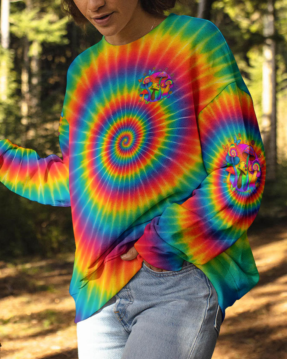 EAT MUSHROOMS SEE THE UNIVERSE TIE DYE ALL OVER PRINT - TYQY1111251