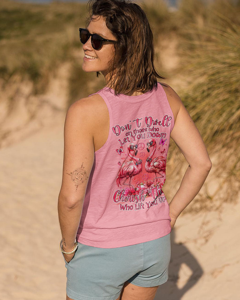 CHERISH THOSE WHO LIFT YOU UP FLAMINGO ALL OVER PRINT - TYQY1204245