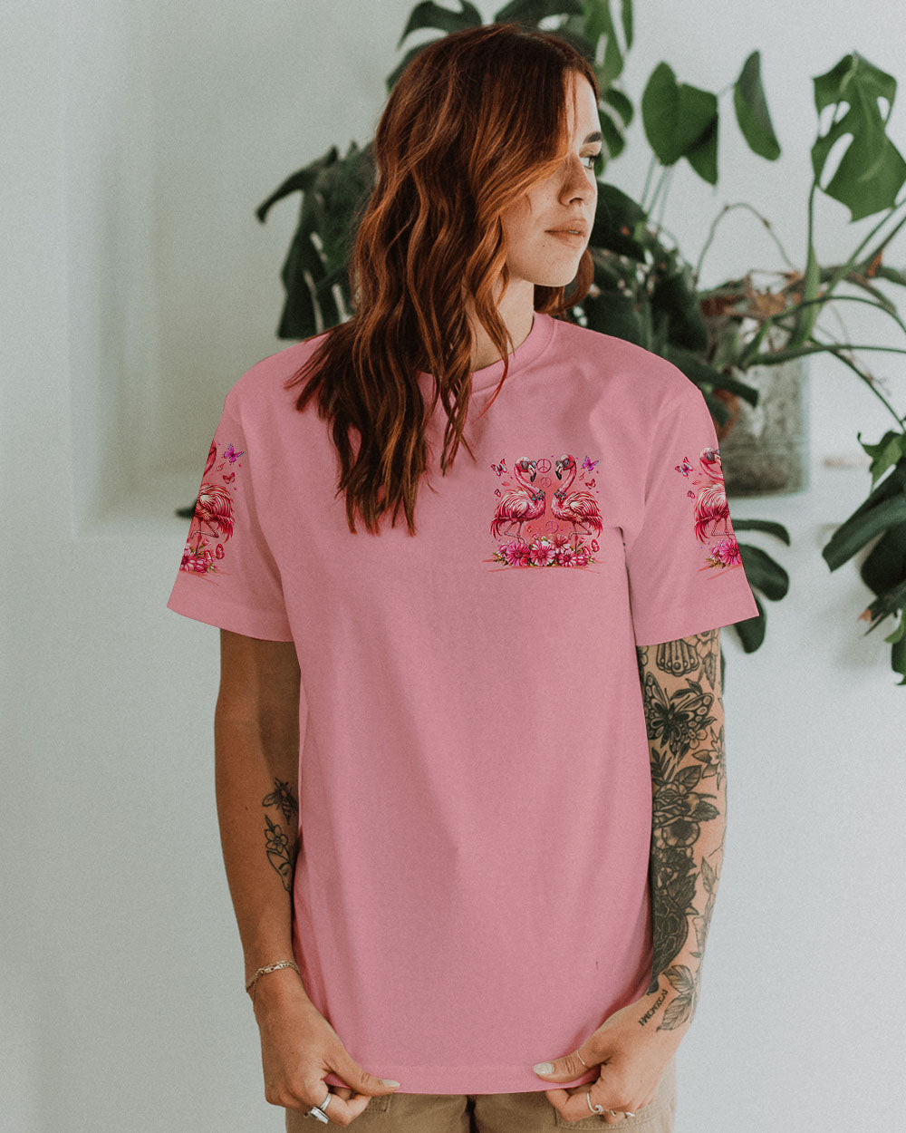 CHERISH THOSE WHO LIFT YOU UP FLAMINGO ALL OVER PRINT - TYQY1204245