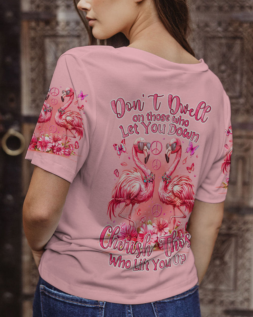 CHERISH THOSE WHO LIFT YOU UP FLAMINGO ALL OVER PRINT - TYQY1204245