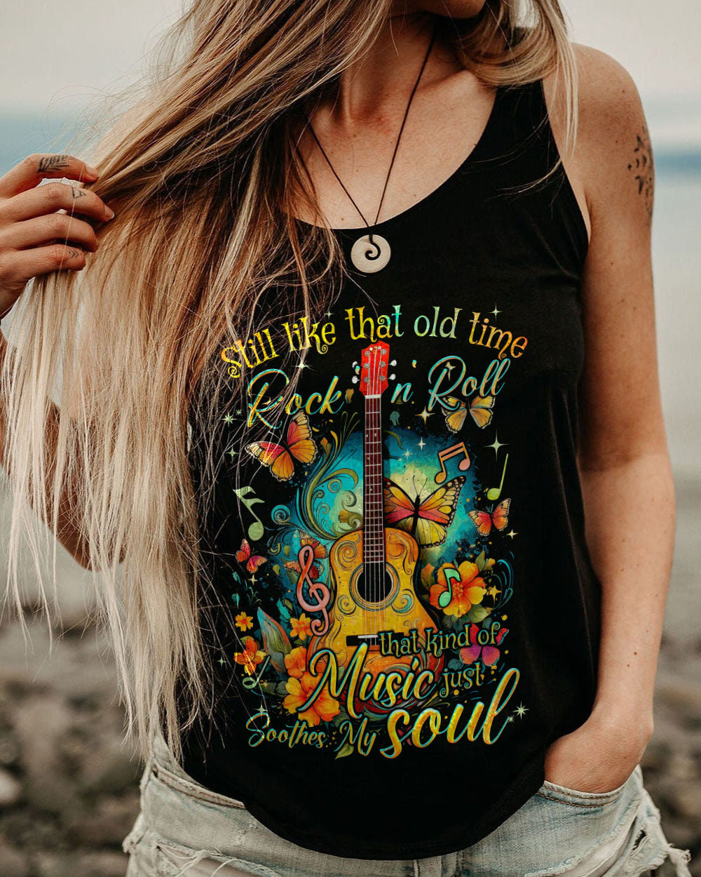 MUSIC SOOTHES THE SOUL GUITAR ALL OVER PRINT - TYQY1210233