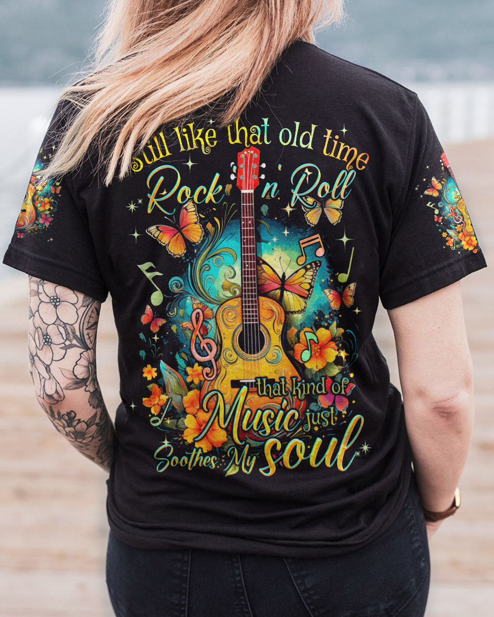 MUSIC SOOTHES THE SOUL GUITAR ALL OVER PRINT - TYQY1210233