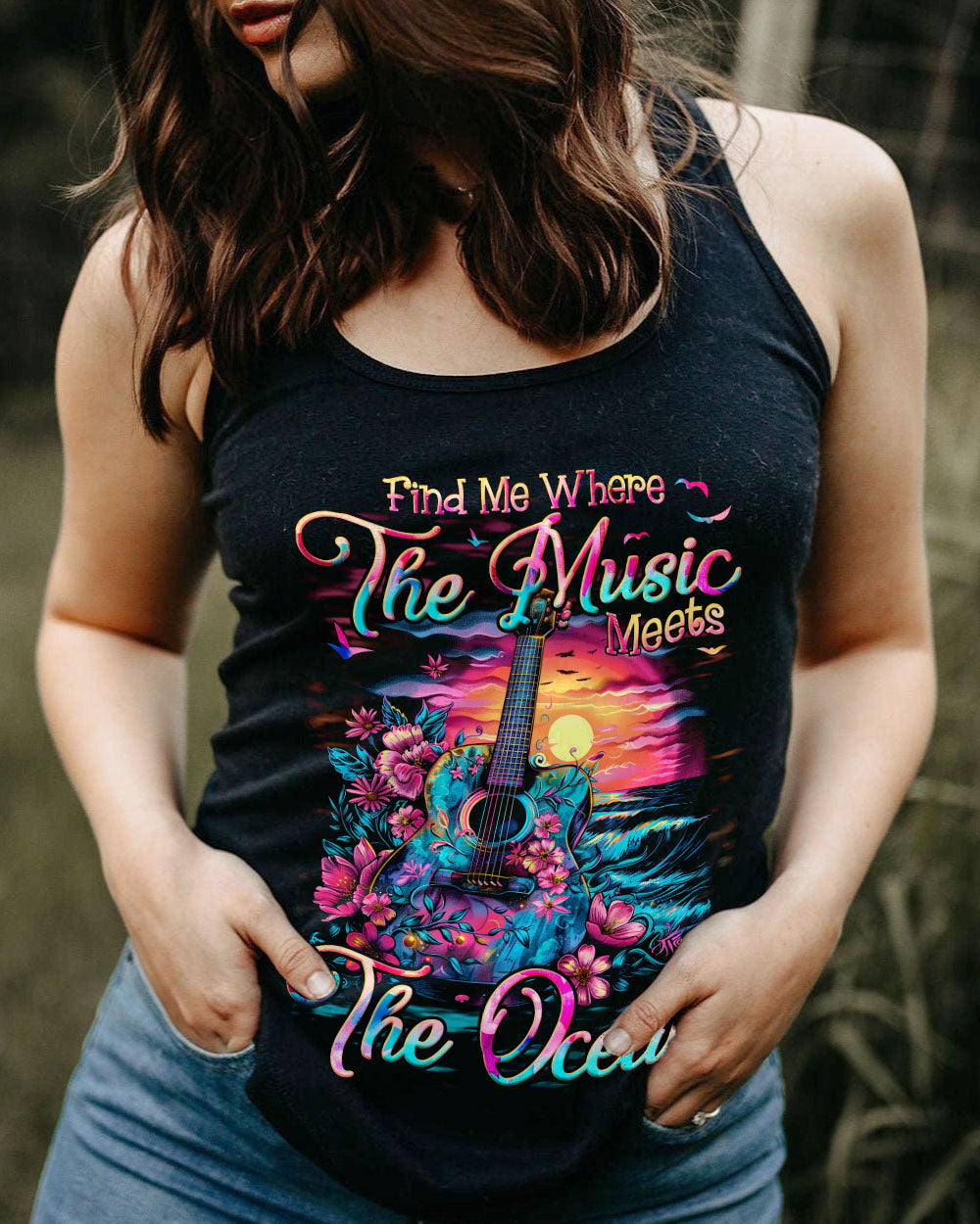 FIND ME WHERE THE MUSIC MEETS THE OCEAN ALL OVER PRINT - TYQY1312242