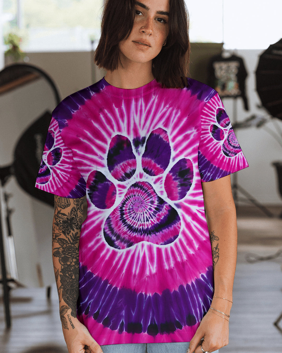 PAW PRINT TIE DYE ALL OVER PRINT - TYQY1312251