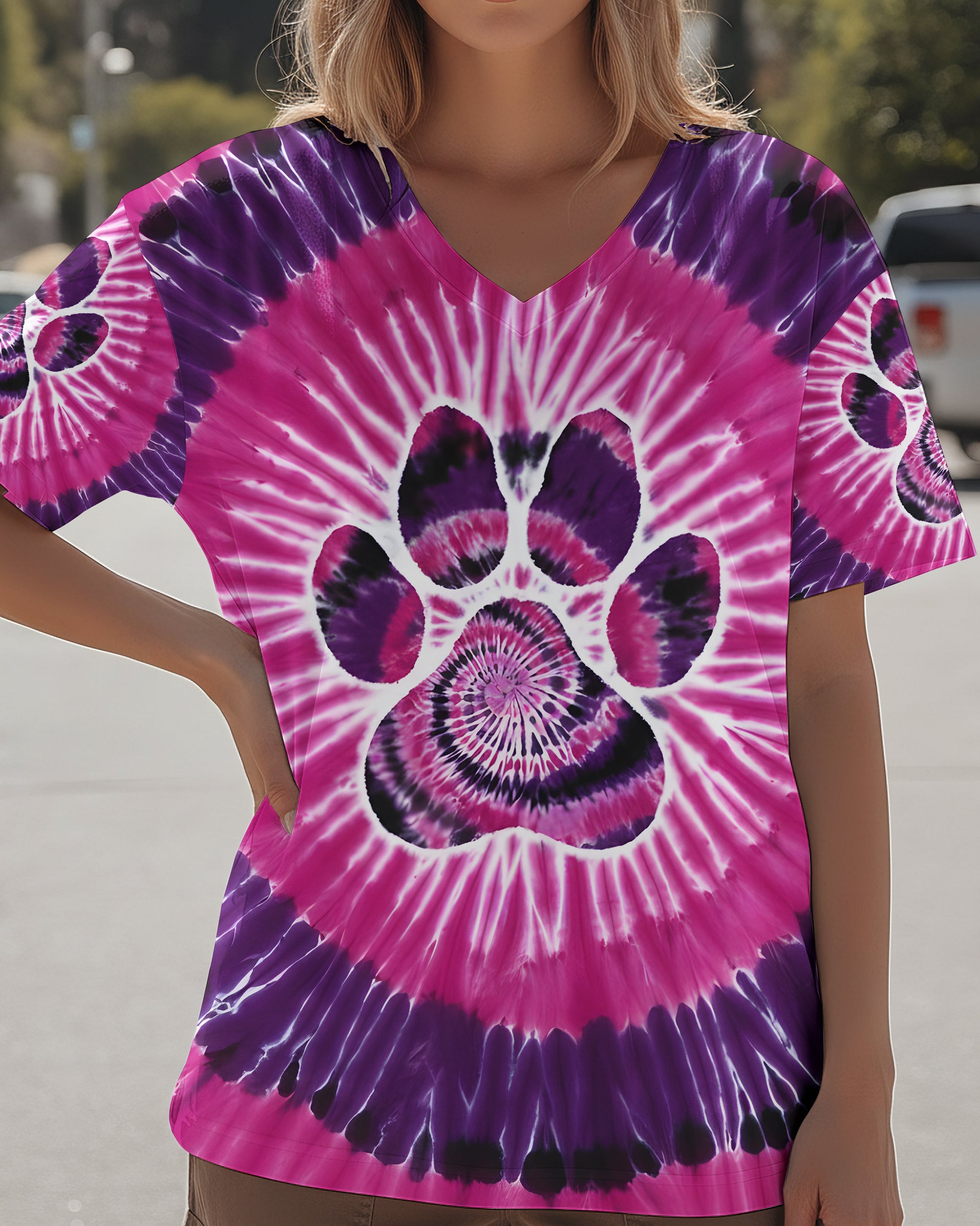 PAW PRINT TIE DYE ALL OVER PRINT - TYQY1312251
