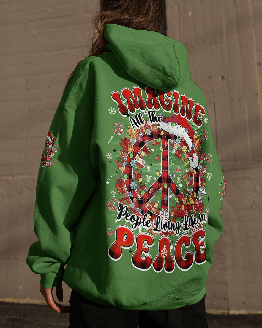 IMAGINE ALL THE PEOPLE LIVING LIFE IN PEACE CHRISTMAS TIE DYE ALL OVER PRINT - TYQY1411251
