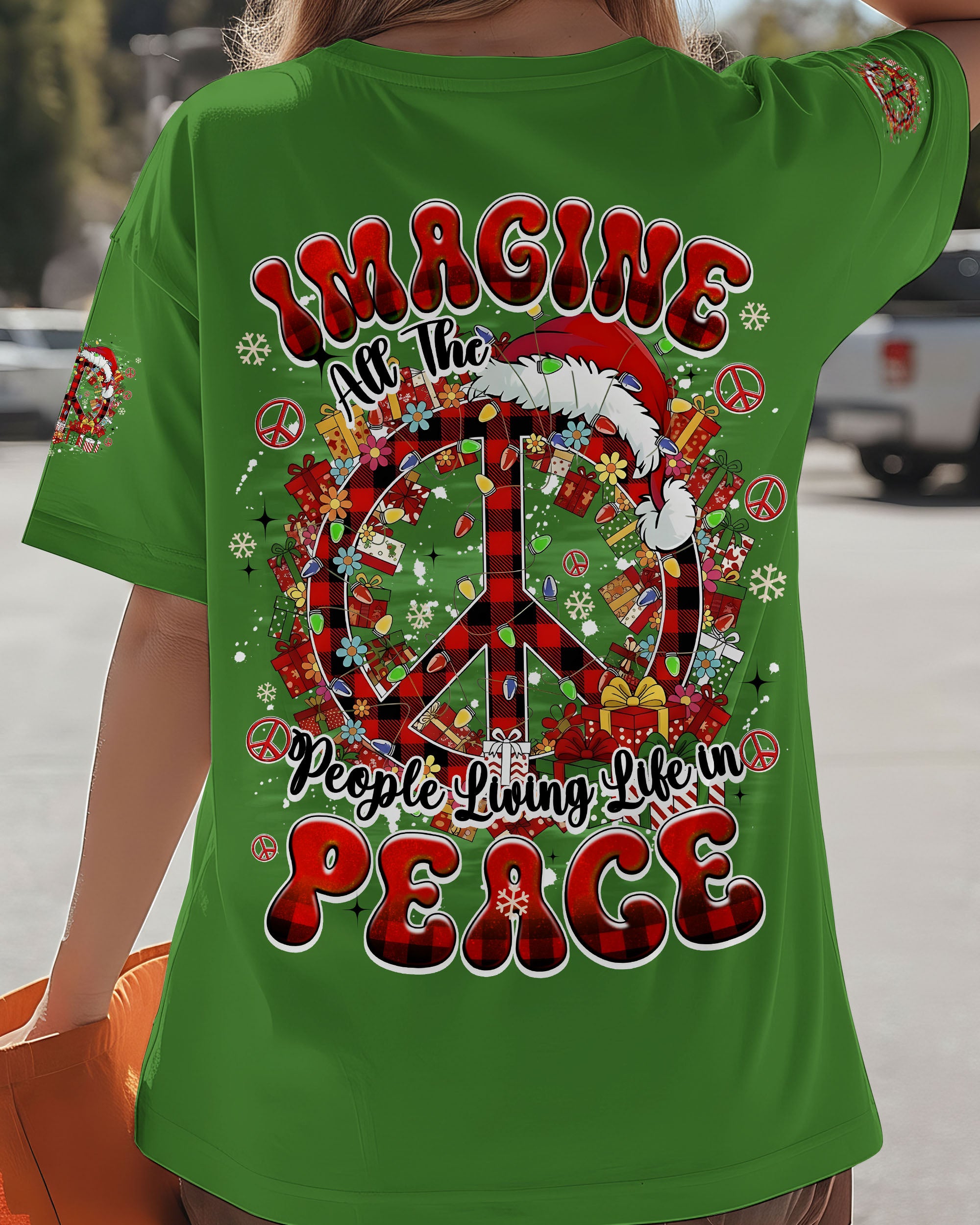 IMAGINE ALL THE PEOPLE LIVING LIFE IN PEACE CHRISTMAS TIE DYE ALL OVER PRINT - TYQY1411251