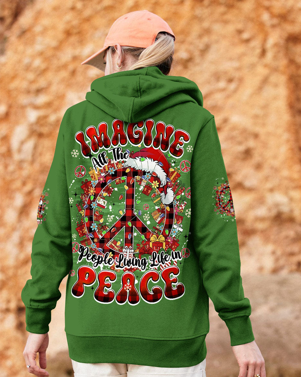 IMAGINE ALL THE PEOPLE LIVING LIFE IN PEACE CHRISTMAS TIE DYE ALL OVER PRINT - TYQY1411251