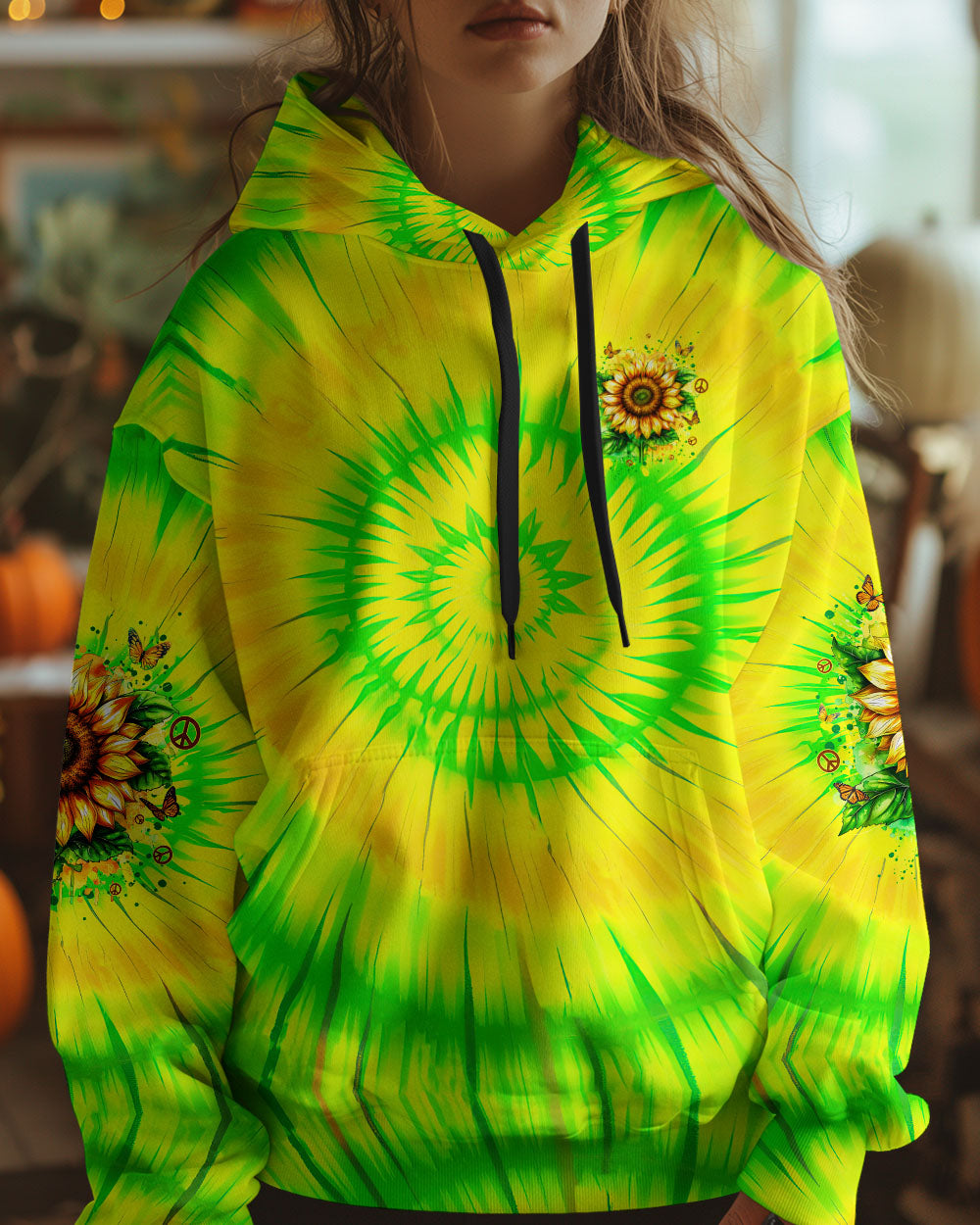RUNNING AGAINST THE WIND SUNFLOWER TIE DYE ALL OVER PRINT - TYQY1501252