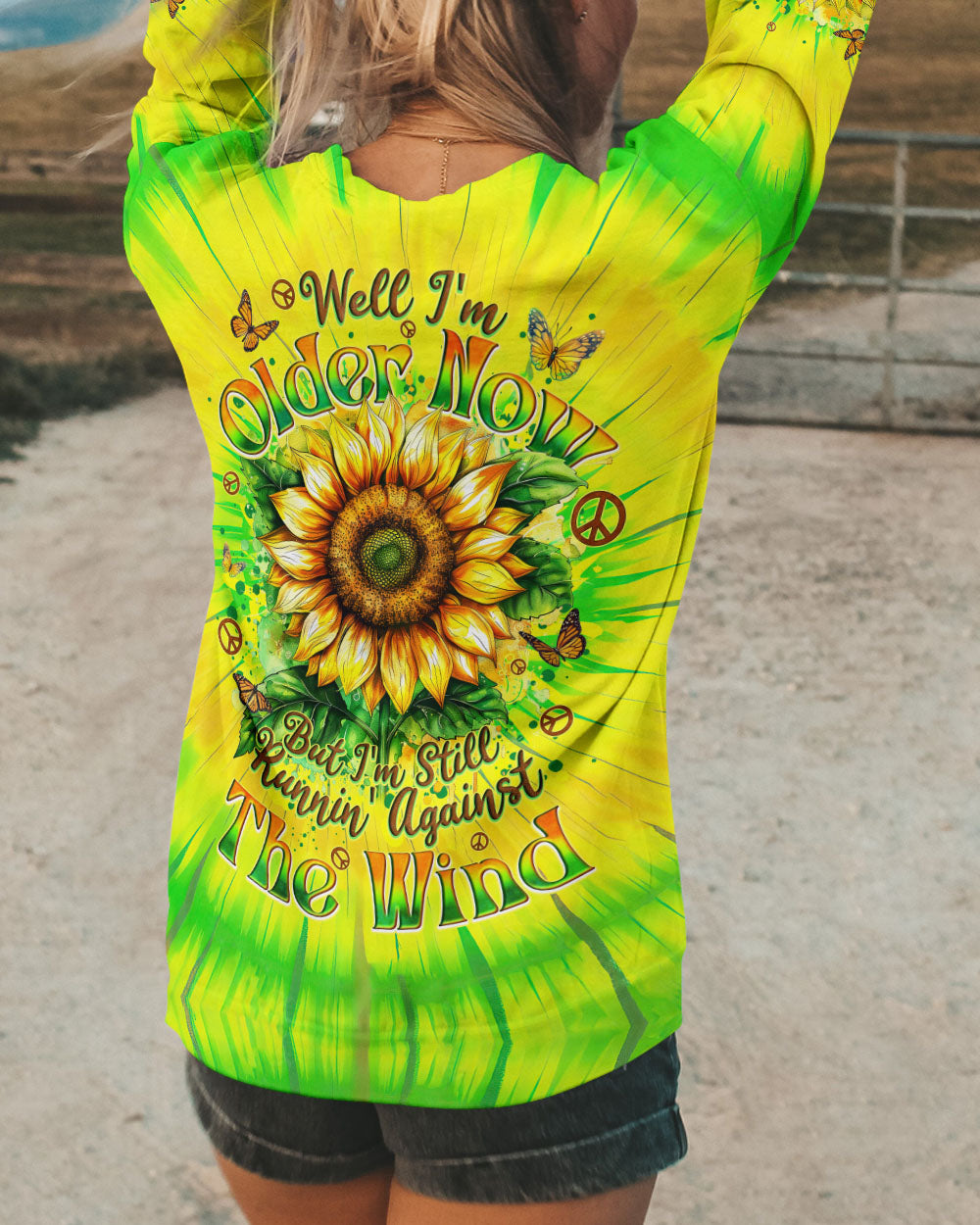 RUNNING AGAINST THE WIND SUNFLOWER TIE DYE ALL OVER PRINT - TYQY1501252