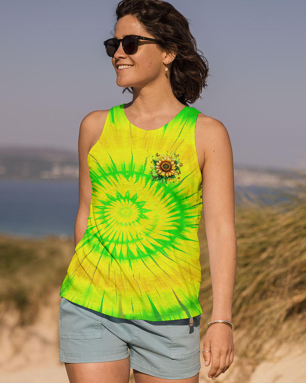 RUNNING AGAINST THE WIND SUNFLOWER TIE DYE ALL OVER PRINT - TYQY1501252