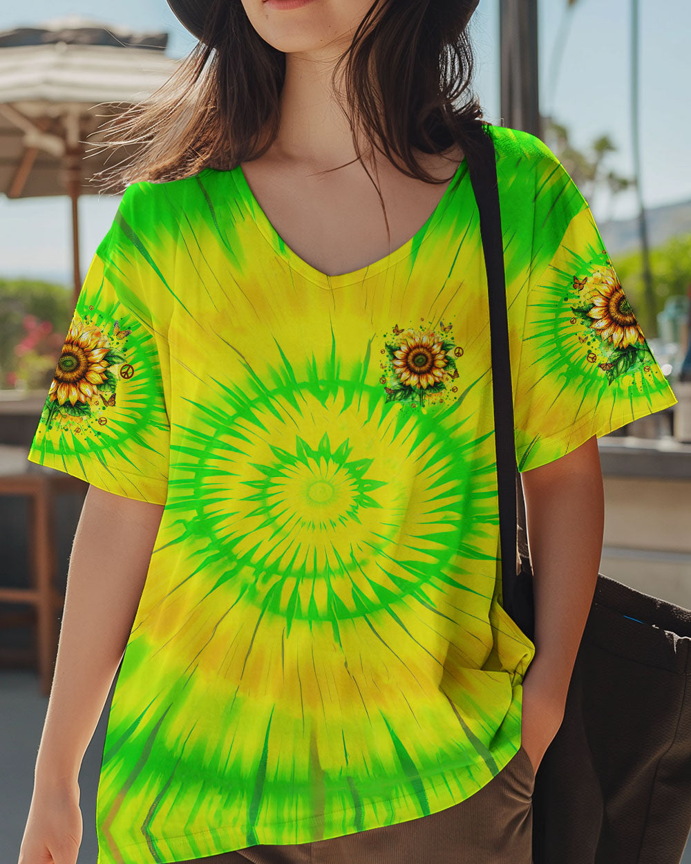 RUNNING AGAINST THE WIND SUNFLOWER TIE DYE ALL OVER PRINT - TYQY1501252