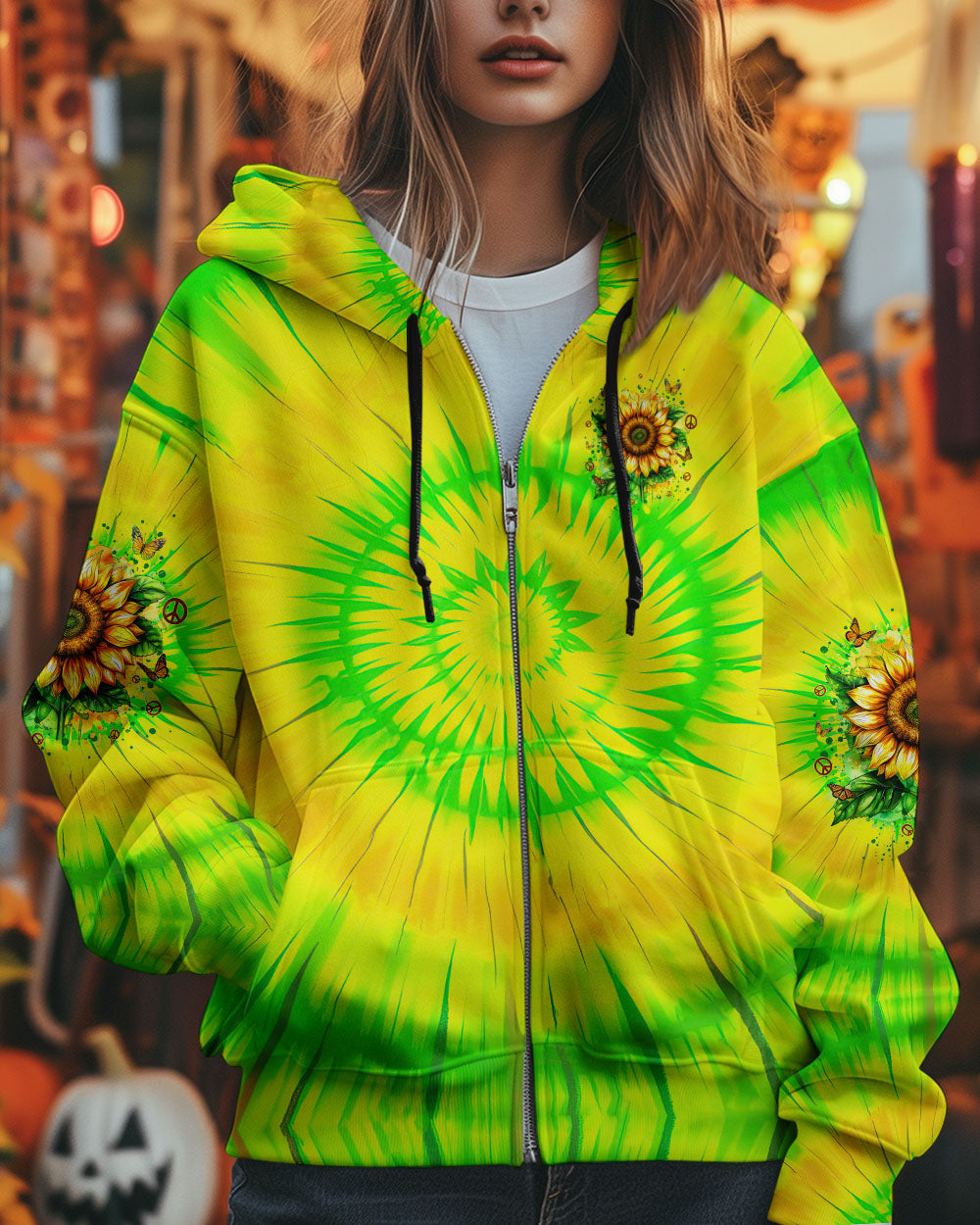 RUNNING AGAINST THE WIND SUNFLOWER TIE DYE ALL OVER PRINT - TYQY1501252