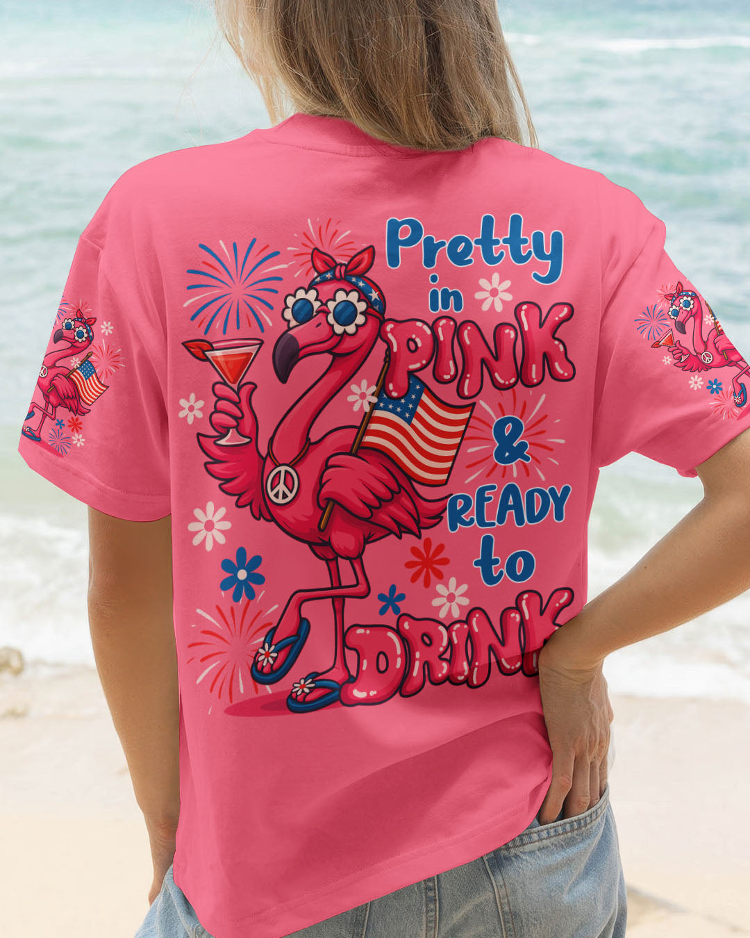 PRETTY IN PINK FLAMINGO ALL OVER PRINT - TYQY1504259