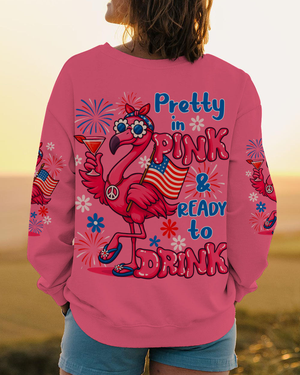PRETTY IN PINK FLAMINGO ALL OVER PRINT - TYQY1504259