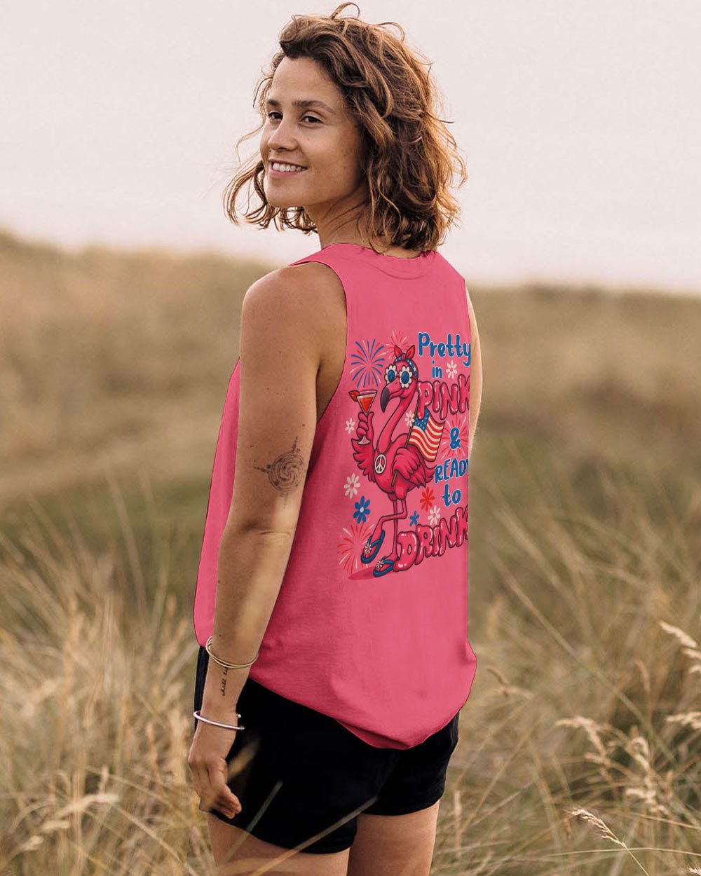 PRETTY IN PINK FLAMINGO ALL OVER PRINT - TYQY1504259