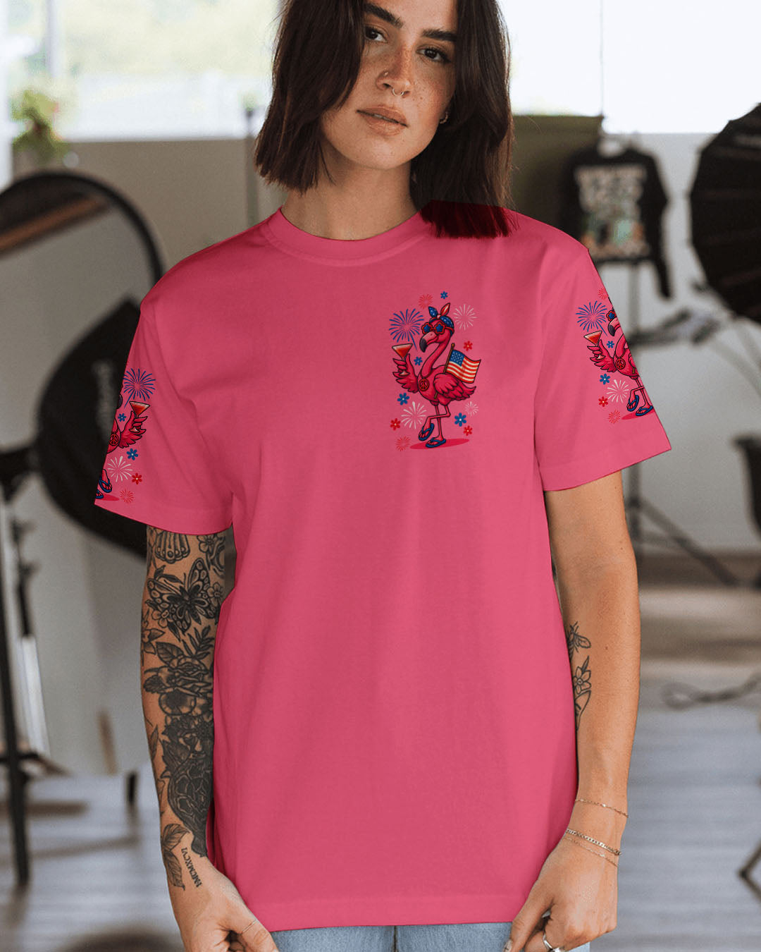 PRETTY IN PINK FLAMINGO ALL OVER PRINT - TYQY1505253