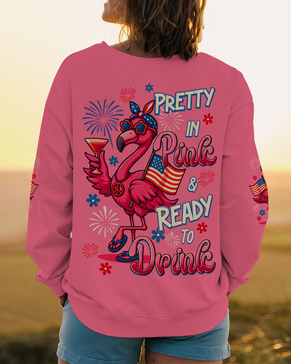 PRETTY IN PINK FLAMINGO ALL OVER PRINT - TYQY1505253
