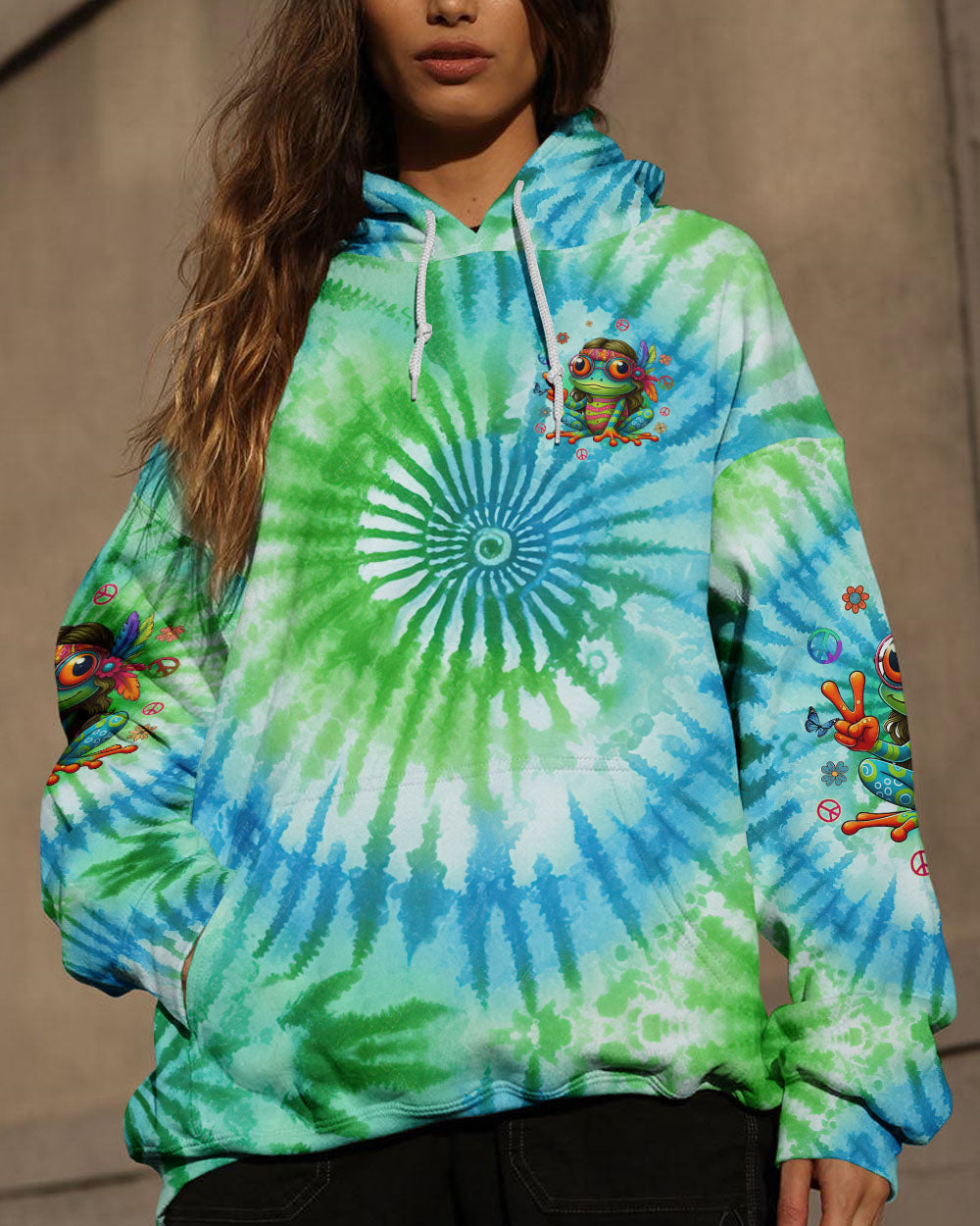 BE YOU THE WORLD WILL ADJUST FROG TIE DYE ALL OVER PRINT - TYQY1508244