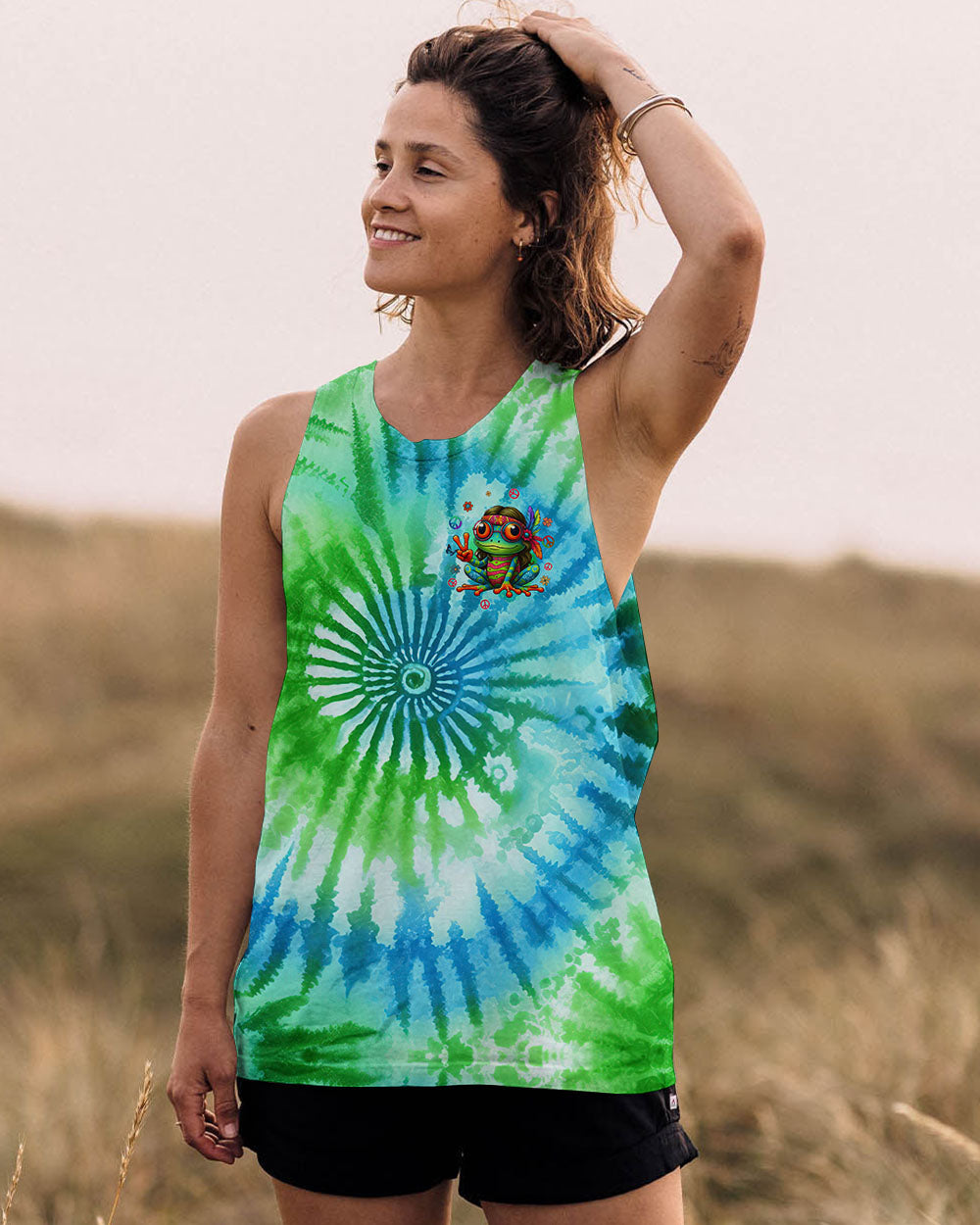 BE YOU THE WORLD WILL ADJUST FROG TIE DYE ALL OVER PRINT - TYQY1508244