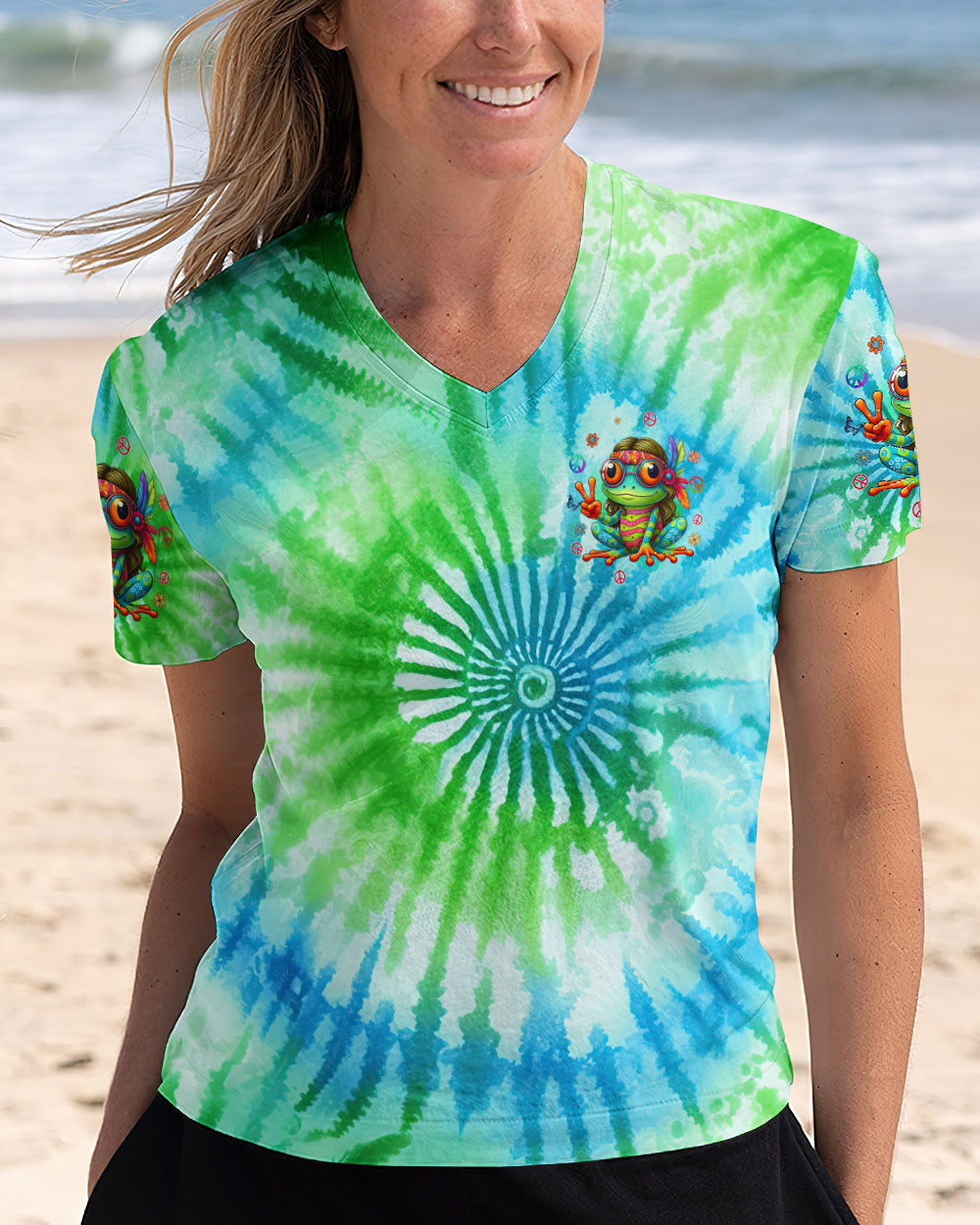 BE YOU THE WORLD WILL ADJUST FROG TIE DYE ALL OVER PRINT - TYQY1508244