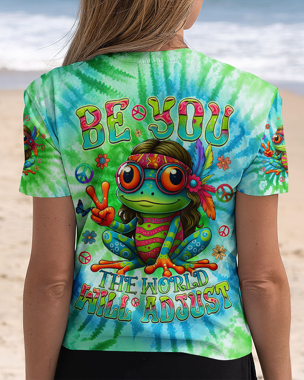 BE YOU THE WORLD WILL ADJUST FROG TIE DYE ALL OVER PRINT - TYQY1508244