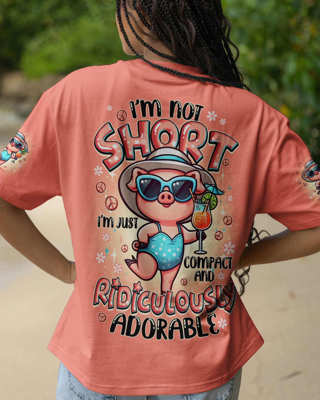 I'M NOT SHORT PIG HIPPIE ALL OVER PRINT - TYQY1508253