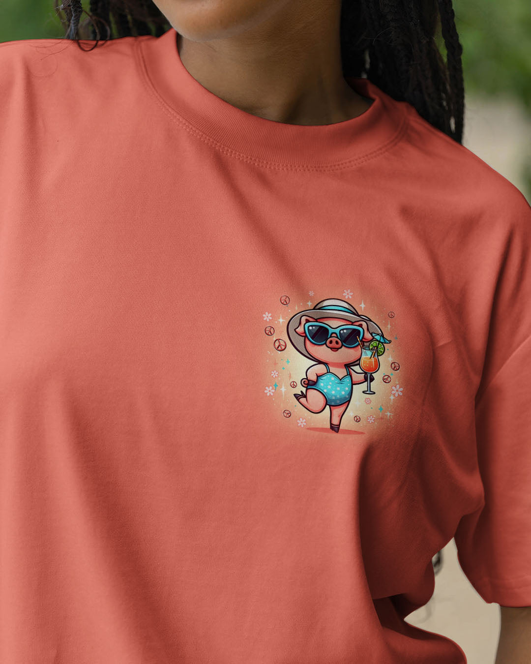 I'M NOT SHORT PIG HIPPIE ALL OVER PRINT - TYQY1508253