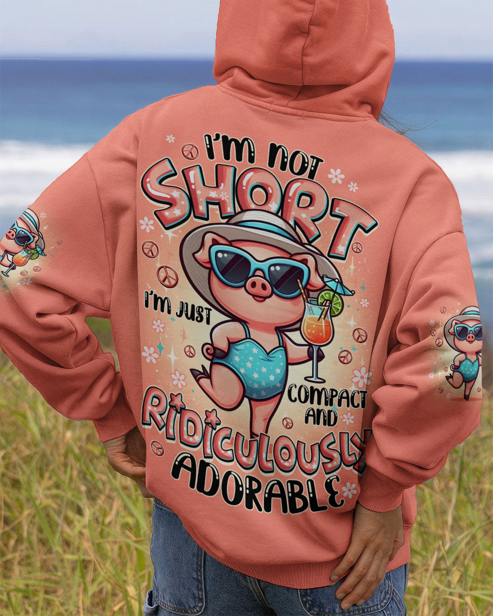 I'M NOT SHORT PIG HIPPIE ALL OVER PRINT - TYQY1508253