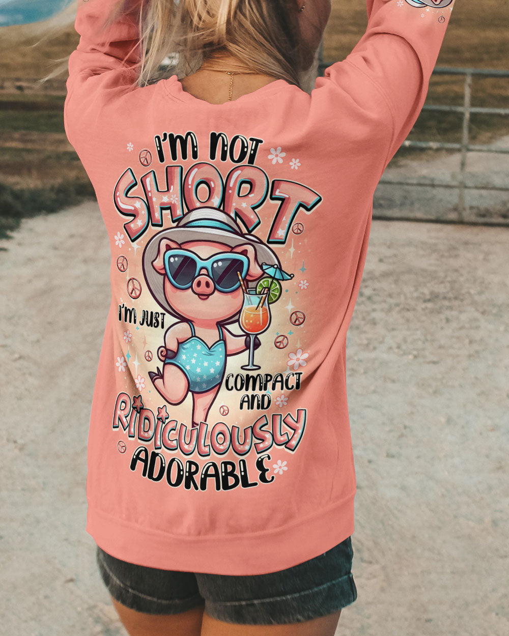 I'M NOT SHORT PIG HIPPIE ALL OVER PRINT - TYQY1508253